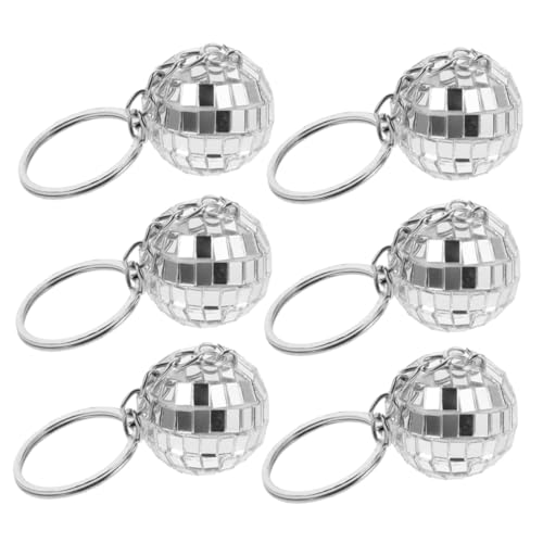 Alipis 6 Stk Disco-Schlüsselanhänger glitzer schlüsselanhänger discokugel schlüsselanhänger Partybevorzugungen Schlüsselanhänger Schlüsselanhänger-Partygeschenke Plastik Silver von Alipis