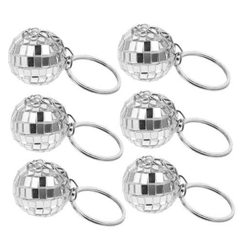 Alipis 6st Disco-schlüsselanhänger Mini-disco-kugeln Mini-cup-schlüsselanhänger Beleuchtung Einer Discokugel Luftballons Mit Discokugeln Eva-aufkleber Kleine Discokugeln Abvsdu Silver Abs von Alipis