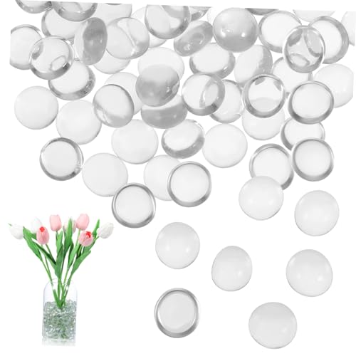 Alipis 750 Stk Flache Glasperlen für Vasen Steinvase bastelmaterial glaskugeln glas kiesel Mini-Glasperlen flache Glasmurmeln kleine Murmeln Glassteine flache Murmeln Transparent von Alipis