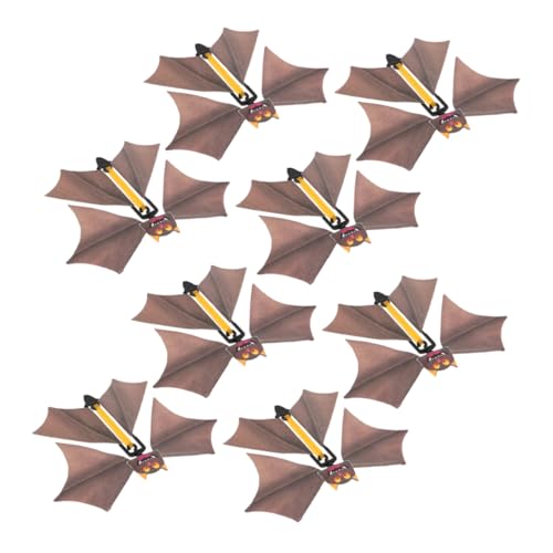 Alipis 8St Fledermaus- -Requisiten Magische Fledermaus Party Halloween Dekoration Spukhaus Fliegende Fledermaus Fledermausspielzeug für Plastik Light Brown von Alipis