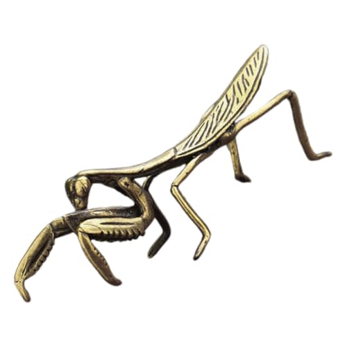 Alipis Antike Mantis-Ornamente Newton Vintage- Skulptur Gnom Gadgets LED Handwerk aus Messing neuartiges Mantis- Mantis-Partydekorationen Desktop-Gottesanbeterin-Ornament Golden von Alipis