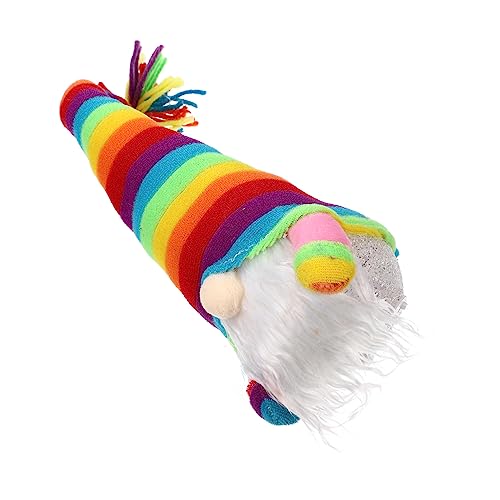 Alipis Bunte Lichtpuppe Kleidung GNOME Puppendekore Gnompuppendekor Mit Licht Leuchtende Gnomenpuppe GNOME Puppenschmuck Gesichtslose Puppe Mit Licht Regenbogenzwergpuppe Rosa Stoff von Alipis