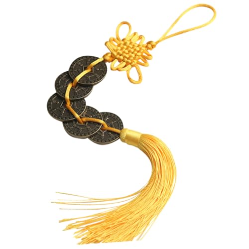 Alipis Dekoration Münze hängende Dekorationen Umschlagdekoration Feng Shui Hängedeko Jade-Armband die chinesen büro Dekoration Anhänger für Feng Shui Münzanhänger Kupfer. Yellow von Alipis