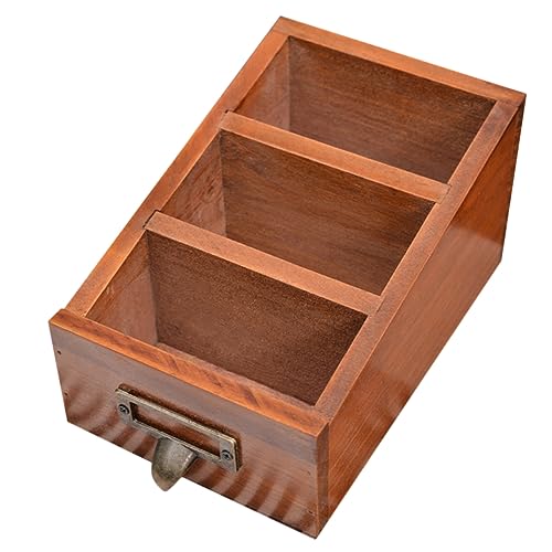 Alipis Fernbedienung Fall schreibtischgestell tischregal schreibtisch stylofon schreibtischzubehör Kommode Stifthalter Schreibtisch-Fernbedienungshalter Desktop- Holz von Alipis