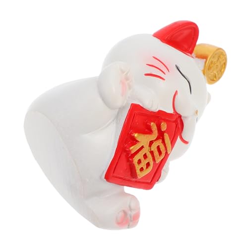 Alipis Glückskatzen-Ornamente Katzendekor Katze süße Katzenfiguren Katze Schreibtisch dekor Katzenfigur Wohnkultur Katzenfigur Geschenkidee Katze Tischdeko Kawaii-Figuren Harz von Alipis