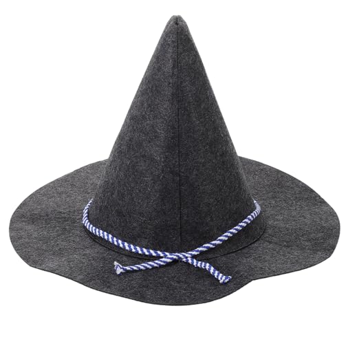 Alipis Hexen Hut Hexenhüte Hexenhüte Masse Halloween-Cosplay-Hut halloween atmosphäre halloween dekoration weihnachtsdeko dekorativer Partyhut Neuheit Halloween-Hut Vlies Grey von Alipis