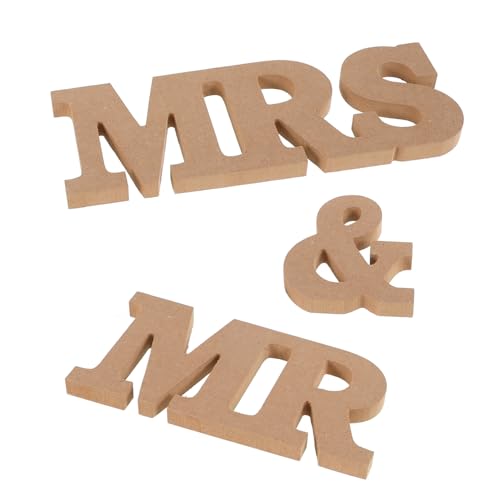 Alipis Hochzeitsschild Aus Holz Herr Und Frau Tischdekoration Schatz Tischschild Hochzeitsdekorationen Für Die Zeremonie Buchstaben Hochzeit Standschild Hochzeitsschild Dekor Mdf Khaki von Alipis