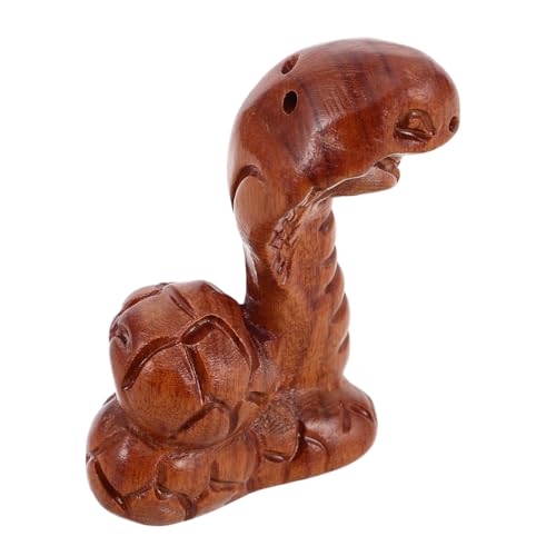 Alipis Holzschnitzerei-Schlangenornamente Kunsthandwerk aus Holz Edle Holzskulptur Kunsthandwerk Holz Tischdeko Holzfigur Holzmalerei für Schlangenfigur aus Holz hölzern Chocolate von Alipis