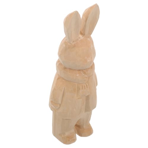 Alipis Kaninchen aus Holz unvollendeter stehender Hase Tiermodell Dekoration Hasenfigur schnitzen buchregal Dekoration hasenfiguren Holzornamente für das Kunsthandwerk Osterhase hölzern von Alipis