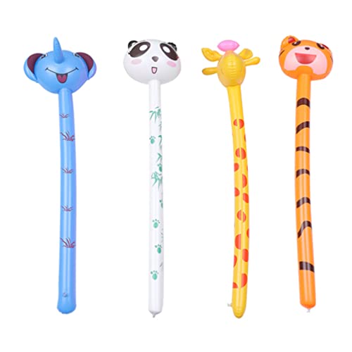 Alipis Kinderspielzeug Tier Luftballons Aufblasbare Stick Aufblasbare Spielzeuge Giraffe Elephant Stick Aufblasbare Hammerpool Float- Spielzeug für Geburtstagsfeier 4Pcs Ballon Sticks von Alipis