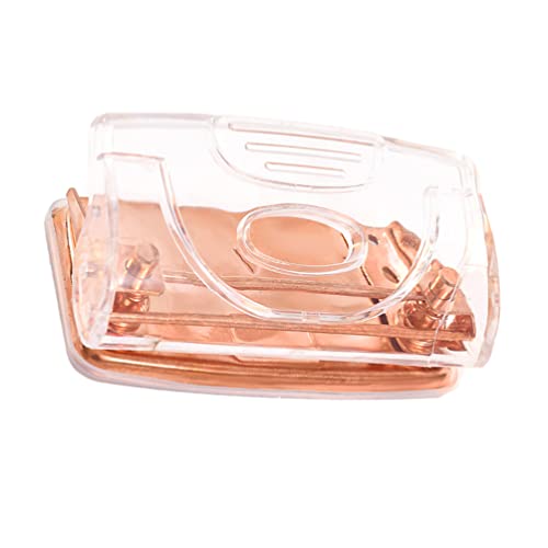 Alipis Bürobedarf Loch Puncher Acryl Clear 2 Löcher Papier Punch Rose Gold Planer Puncher Office School Desktop Zubehör Multifunktionsloch- Puncher von Alipis