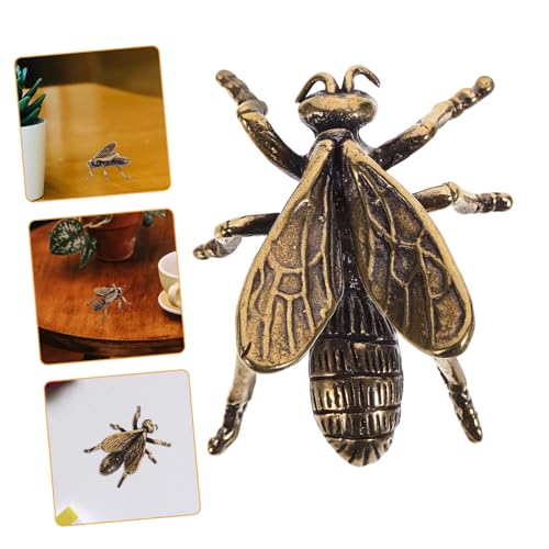 Alipis Messing-Bienen-Ornament Honig Figur Bienendekor Für Den Innenbereich Schreibtischdekoration Vintage Wohnkultur Miniaturdekoration Minifiguren Kleines Bienendekor Glücksfigur Golden von Alipis