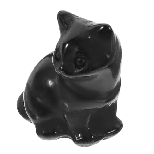 Alipis Mini-Katzenstatuen aus Kristall büro Dekoration Office Decoration Mini-Glückskatzen-Ornament Spielzeugviele Tierfiguren Pawzuph Cartoon-Kristallstatue Miniatur-Katzenstatuen Black von Alipis