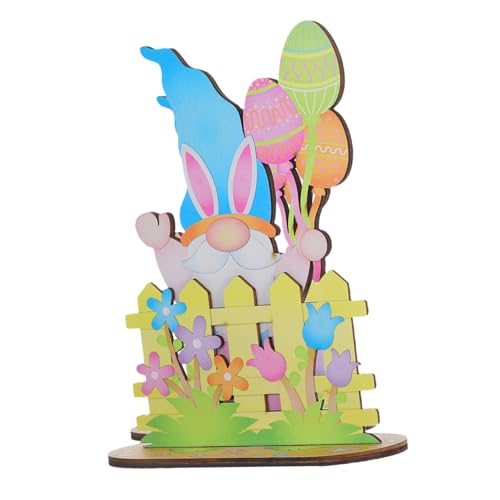 Alipis Ostern Home Decor Rustikale Holz Tisch Mittelstücke GNOME Figuren Thema Dekorationen 3D Tiered Tablett Zeichen Alles Zum Geburtstag Party Zubehör von Alipis