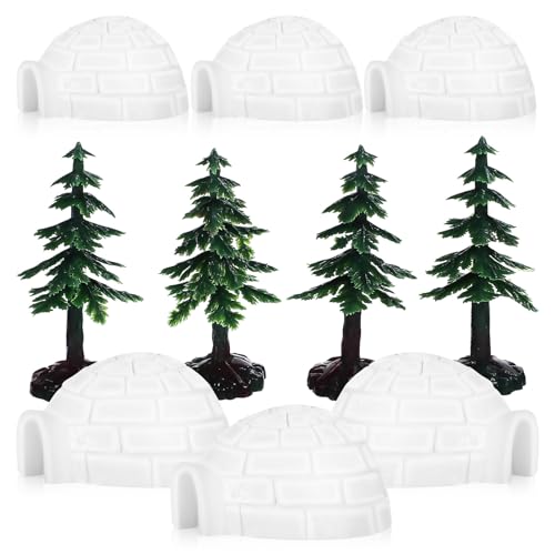 Alipis Realistische Iglu-Figur Spielzeug Eishaus-Figuren Mini-Weihnachtsbaum-Dekor Arktisches Iglu-Spielzeug Mikro-Landschafts-Dekor Für Kinder von Alipis