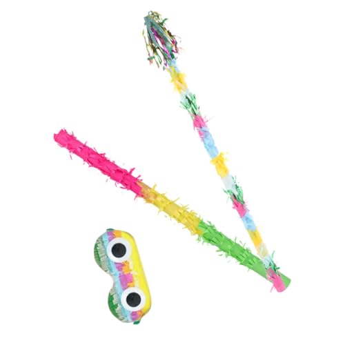 Alipis Regenbogenfarbener Pinata-Stick Und Pinata-Spielzeug-Requisiten-Set Mit Papier-Pinata-Schläger Pinata-Buster-Party-Stick Für Halloween-Geburtstagsfeier Und Karneval von Alipis