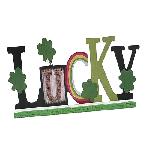 Alipis St. Patrick's Day Decorations Holztisch Zeichen Buchstabe Thematischer Tisch-herzstück von Alipis