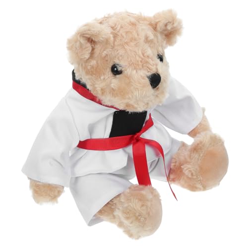 Alipis Taekwondo-Bärpuppe Taekwondo Kuscheltier Plüsch Tier Geschenkidee Kuscheltier Taekwondo Niedliches Kuscheltier Plüschtier Abschluss Bärenplüschtiere Stoff rot von Alipis