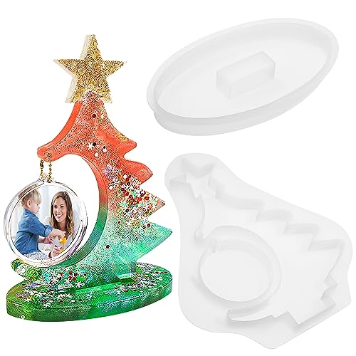 Alipis Weihnachtsbaum-Fotorahmen-Formen Harz-Bilderrahmen Epoxidharz-Form Weihnachtsbaum-Anhänger Desktop-Ornament Für Die Diy-Kunstherstellung von Alipis