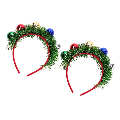 Alipis Weihnachtskugel-Stirnband Christbaumkugel-Kopfbedeckung Lametta-Stirnband Weihnachts-Haarbänder Glitzer-Metallic-Haarreifen Kopfschmuck von Alipis