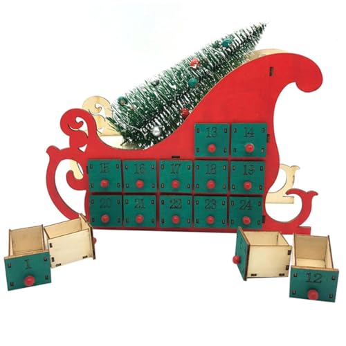 Alipis Weihnachtsschmuck Geburt Adventskalender für Erwachsene Girlande Rot Gisela weihnachtsdeko spaß christmas decoration dekoweihnachten Weihnachtskalender kalender Holz Green von Alipis