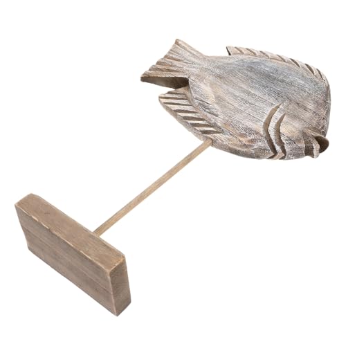 Alipis in Fischform küchendekoration Living Room Decoration wohnzimmerdeko Desktop-Fisch-Ornament Seefisch-Tischskulptur handgefertigter Fisch aus Holz Kinderspielzeug in Fischform von Alipis