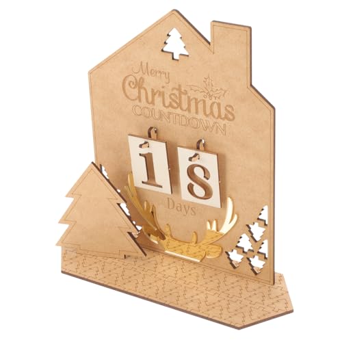 Alipis weihnachtliche Tischdekoration Advents-Weihnachtsbaum Christbaumschmuck holzweihnachtsdekoration advent calender exquisiter Countdown-Kalender Dekorationskalender aus Holz MDF von Alipis