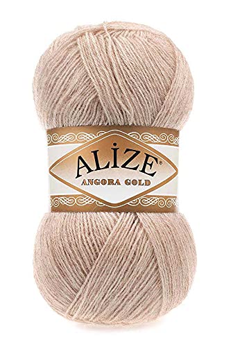 20 % Wolle, 80 % Acryl, weiches Garn Alize Angora Gold Garn Häkelpackung 2 skn 200 g 1204 Yds Spitze Handstricken türkisches Garn (543 Nebel) von Alize