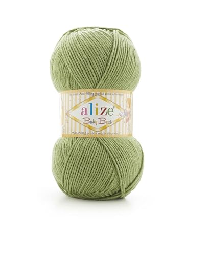 5 x 100g Strickgarn Alize Baby Best Uni, Antipilling türkische Wolle (485) von Alize