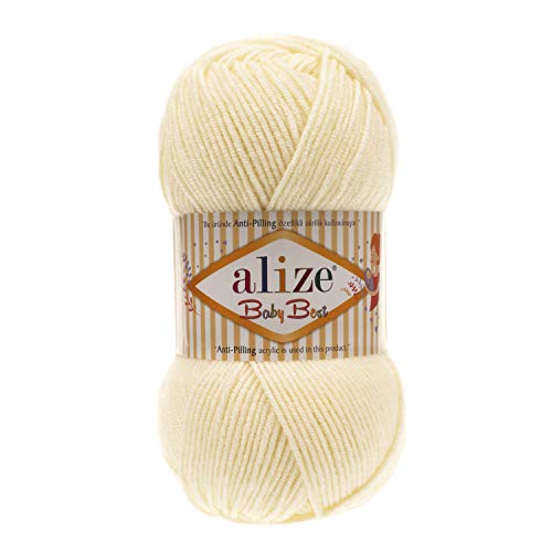 5 x 100g Strickgarn Alize Baby Best Uni, Antipilling türkische Wolle (62) von Alize