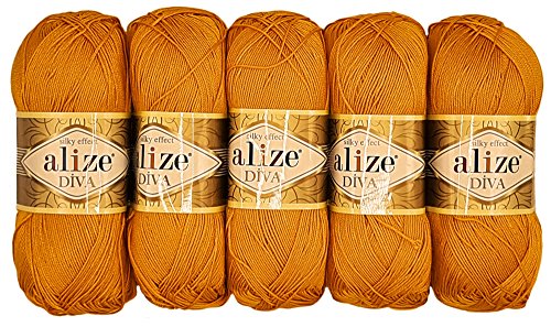 Alize 5 x 100g Diva Batik Wolle, 500 Gramm merzerisierte Strickwolle Acrylwolle von Alize