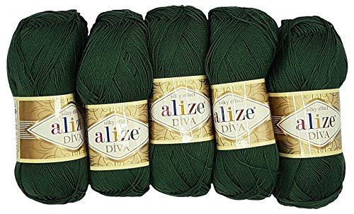 Alize 5 x 100g Diva Batik Wolle, 500 Gramm merzerisierte Strickwolle Acrylwolle von Alize