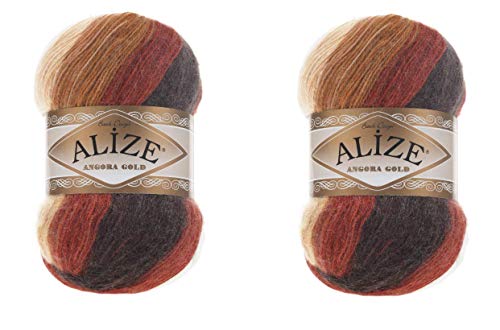 Alize Angora Gold Batik-Garn, 20% Wolle, 80% Acryl, 2 Knäuel, 200 g, 1204 m, Häkelgarn, Spitze, Handstricken, türkisches Garn (2626) von Alize