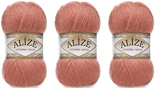 Alize Angora Goldgarn, 20 % Wolle, 80 % Acryl, 3 Skn, 300 g, 1805 Yds Faden, Häkelspitze, Handstricken, türkisches Garn (102 Zwiebelhaut) von Alize