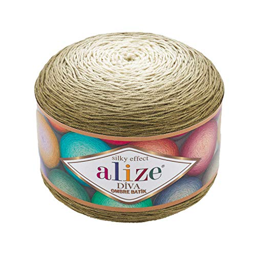 Alize Diva Ombre Batik Seidiger Effekt 100% Mikrofaser Acryl Garn Häkelkunst Spitze Handwerk 1 Skn 250 g 957 Yds Handstrickgarn (7374) von Alize