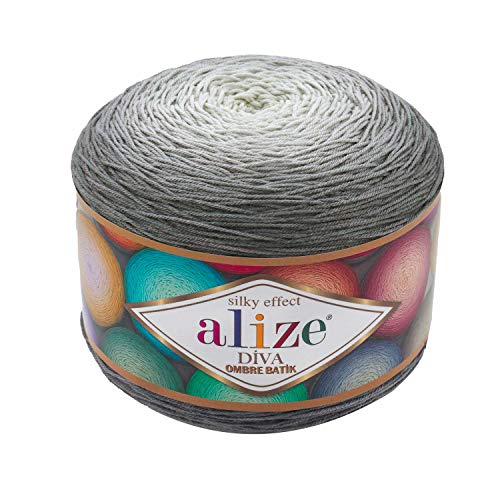 Alize Diva Ombre Batik Seidiger Effekt 100% Mikrofaser Acryl Garn Häkelkunst Spitze Handwerk 1 Skn 250 g 957 Yds Handstrickgarn (7380) von Alize