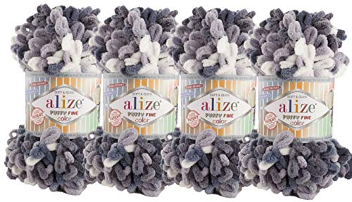 Alize Puffy 5925 Babydecke, feine Farbe, kleine Schlaufe, 100 % Micropolyester, weiches Garn, 400 g, 400 g von Alize