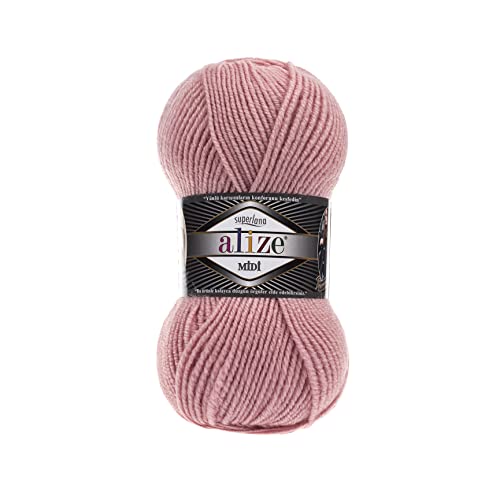 Alize SuperLana Midi 25% Wolle 75% Acryl je Knäuel 100g 170m 4 Knäuel - 161 Pulver von alize