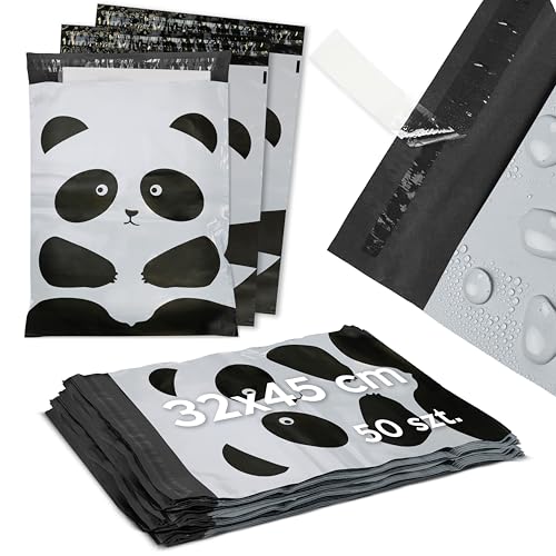 50 Versandbeutel Plastik Versandtaschen selbstklebend und blickdicht Versandtüten aus Plastik (PANDA 320x450mm) von AllBags