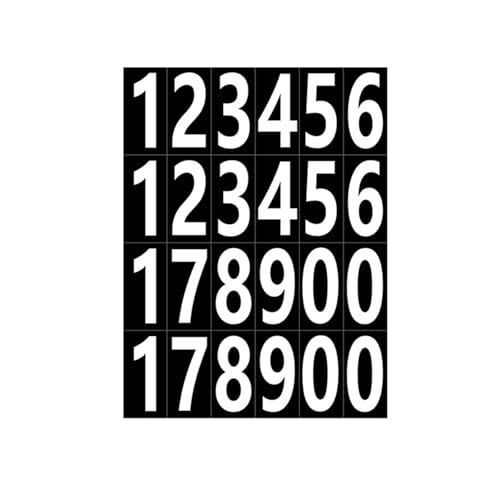 Allayu 20 Stück langlebige, selbstklebende Zahlenaufkleber für vielfältige Anwendungen, wasserfeste und stark selbstklebende Buchstabenaufkleber, Weiß von Allayu