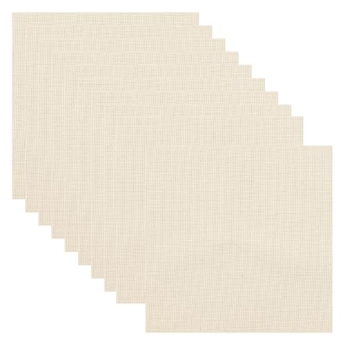 Allazone 10 PCS Tufting Tuch Punch Needle Stoff Mönchstuch, Tufting Cloth, Stickerei Stoff für Stanznadel Stickerei Teppichhäkeln, Stanznadel Rahmen, 32 x 32 cm von Allazone