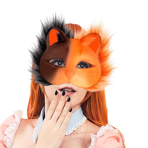 Allbestop 6 Stück Katzenmasken Zum Bemalen Diy-Therian-Masken-Set Mit Filzstoff Augennetz Falsche Wolle Therian Masken-Bastelset Weiße Cat Mask Für Halloween Karneval Maskerade Party Cosplay von Allbestop