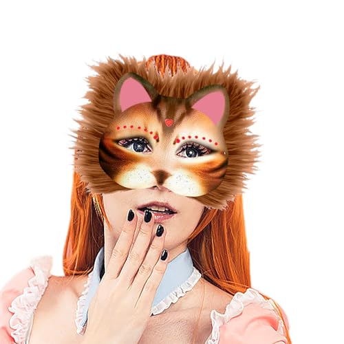 Allbestop 6 Stück Therian Mask Tier Katze Maske Diy Set Mit Filzstoff Augennetz Falsche Wolle Therian Masken-Bastelset Masken Zum Bemalen Anime Handgezeichnete Graffiti Persönlichkeit von Allbestop