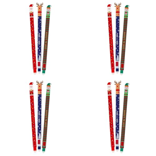 Allbestop Stifte Weihnachten Edition Radierbare Stifte Weihnachten Stifte Set Weihnachten Kugelschreiber Pens with Heat Sensitive Erasable Ink 3 Pcs Weihnachts Kugelschreiber von Allbestop