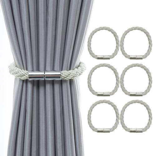 Vorhang Raffhalter 6 StüCk Magnete VorhäNge Curtain Rope Buckle Gardinenhalter Vorhang Halter Gardinen Halterung Geflochtene Window Curtain Raffhalter Dekorative VorhäNge Holdback FüR Wohnzimmer von Alleshelfer