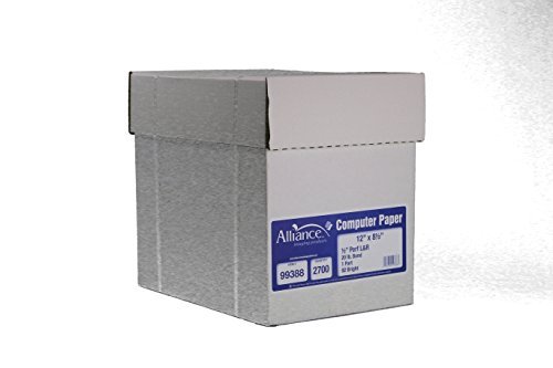 Allianz kontinuierliche Computer Papier 30,5 cm X 8–1/5,1 cm blanko links & rechts perforiert einteiliger 92 Bright 9,1 kg 2700 Blatt pro Karton von Alliance