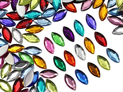 15 x 7 mm sortiert Farben Navetteschliff Jewels – 125 Stück von Allstarco