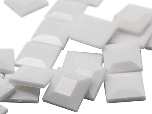 15mm White Chalk .WHT Flat Back Square Acrylic Jewels Pro Grade - 30 Pieces by Allstarco von Allstarco