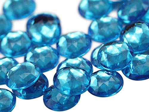 18 mm flache Rückseite, runde Acryl-Strasssteine, Juwelen, Kunststoff-Edelsteine, Verzierungen für Cosplay/Kostüme, Schmuckherstellung, 30 Stück (Blau Aqua A21) von Allstarco