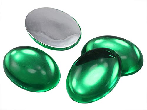 40 x 30 mm große, ovale Acryl-Cabochons mit flacher Rückseite, Kunststoffsteine, Verzierungen für Bastelarbeiten, Kostüme, Einladungen, Schmuck, Cosplay, 4 Stück (grüner Peridot H110) von Allstarco